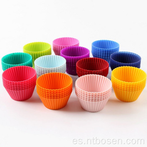 Tazas de muffins para hornear de silicona sin bpa reutilizables bolsillos de cupcake antiadherentes moldes para hornear